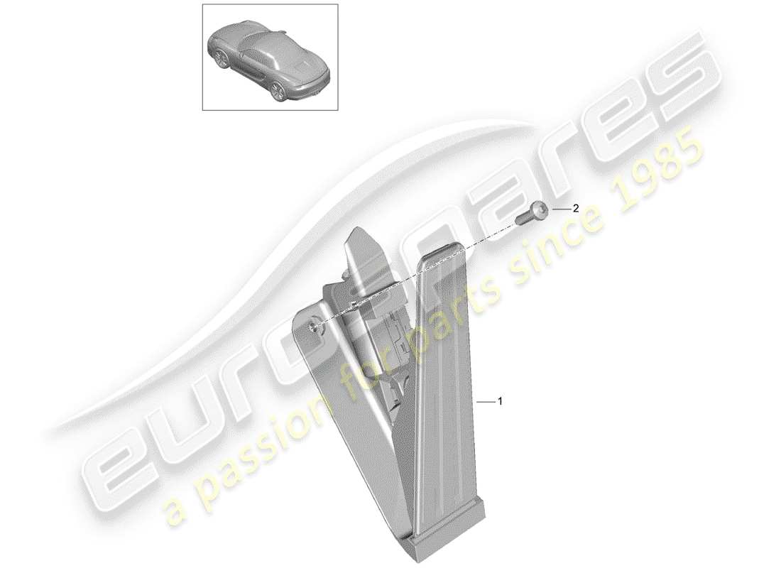 porsche 2012 (981 boxster) pedali diagramma delle parti