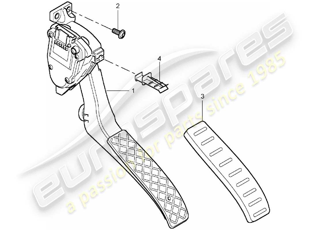 porsche 2005 (cayenne e1 9pa) freno e acc. schema delle parti gruppo pedale