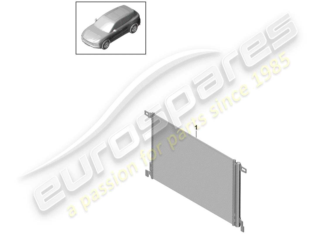 porsche 2020 (cayenne e3 9ya/9yb) diagramma delle parti del condensatore