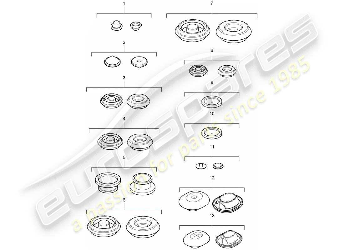 porsche 2006 (987 cayman) tappo diagramma delle parti