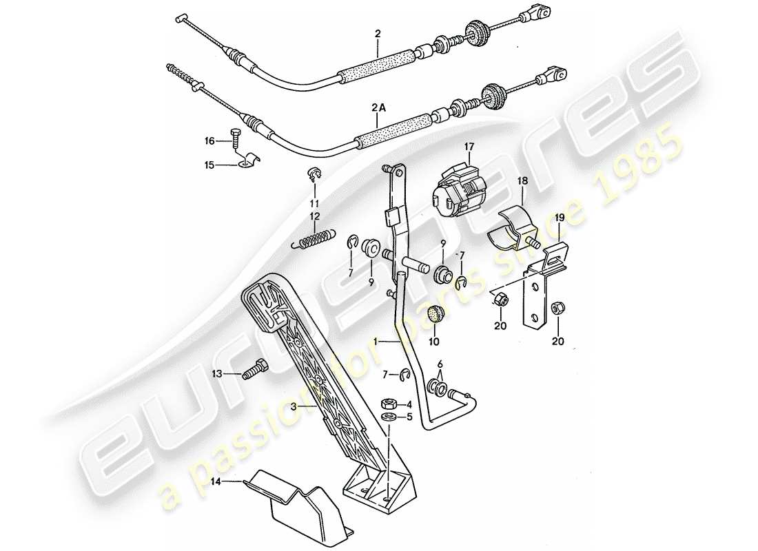 porsche 1992 (968) cavo comando acceleratore - acceleratore diagramma delle parti