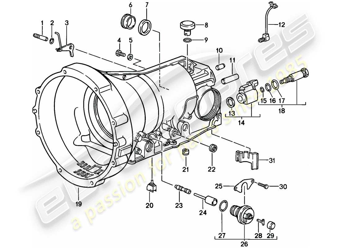porsche 1983 (928) cambio automatico - scatola cambio - accessori diagramma delle parti