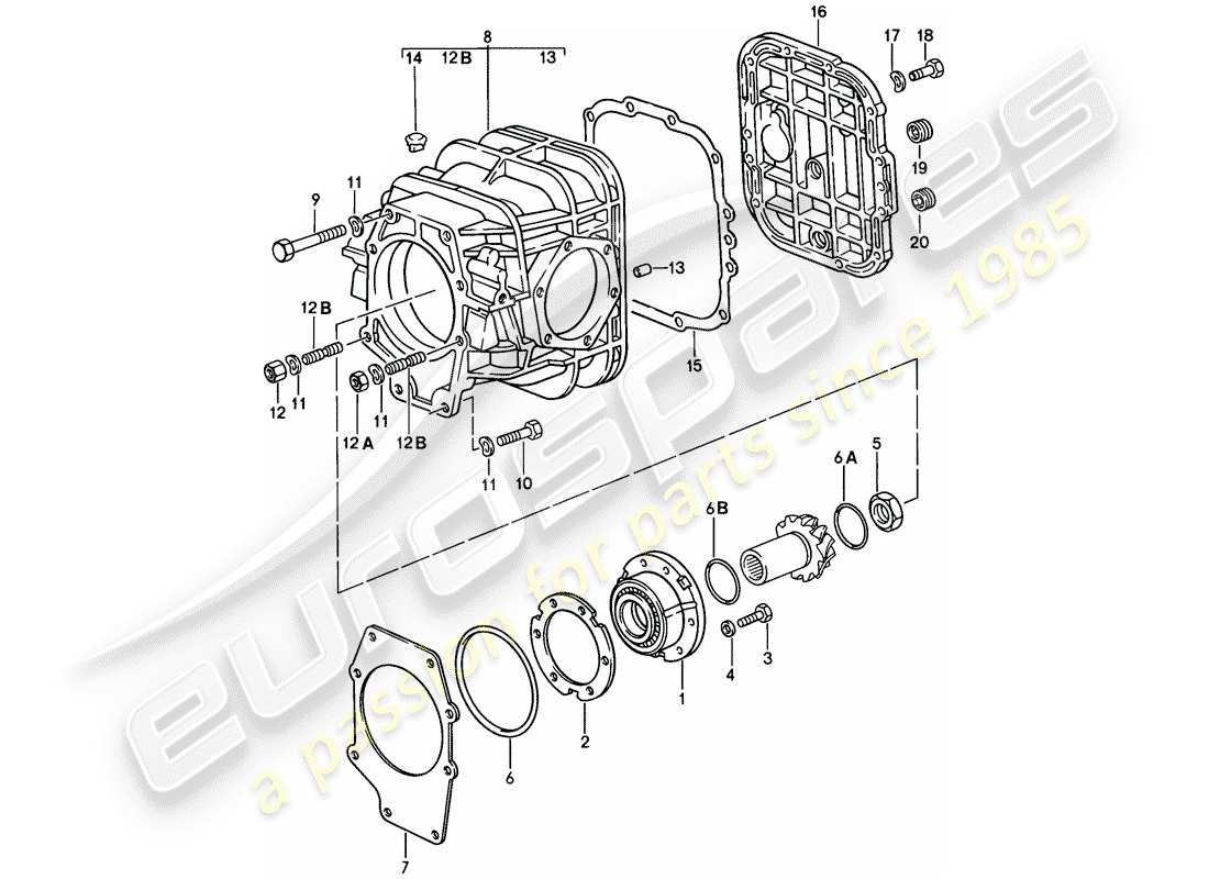 porsche 1983 (928) cambio automatico - differenziale - 1 diagramma delle parti