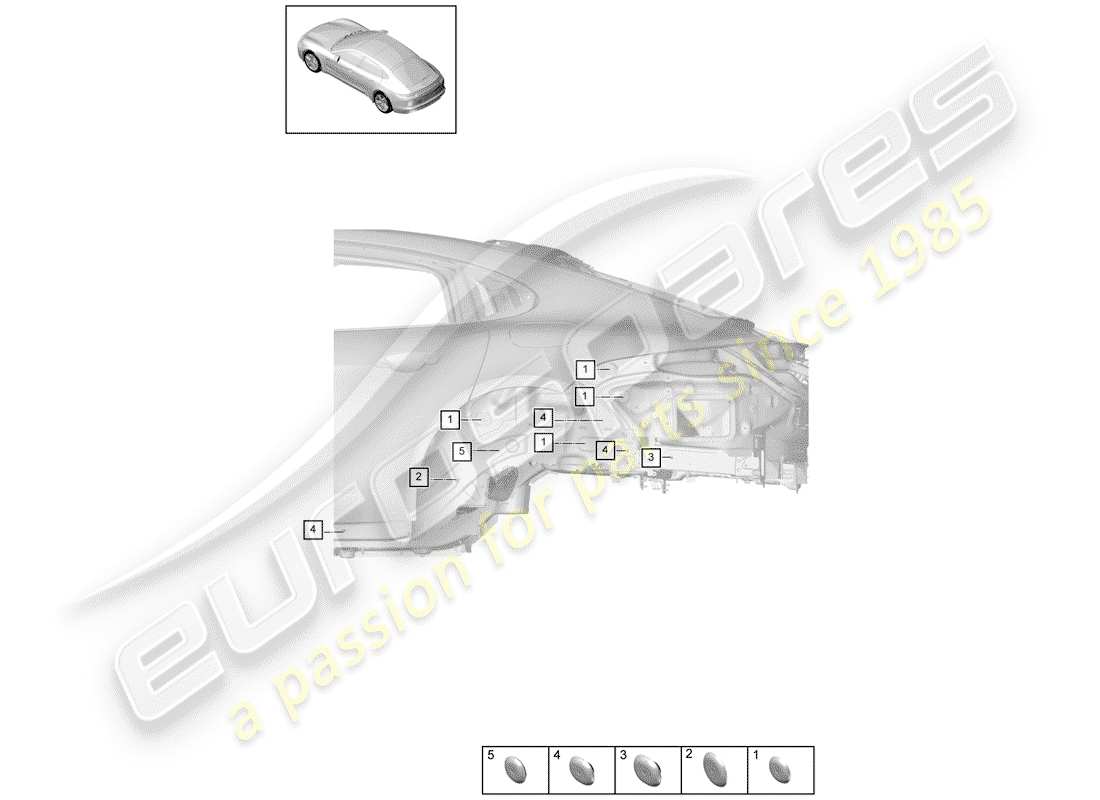 porsche 2017 (panamera 971-1) diagramma delle parti della spina