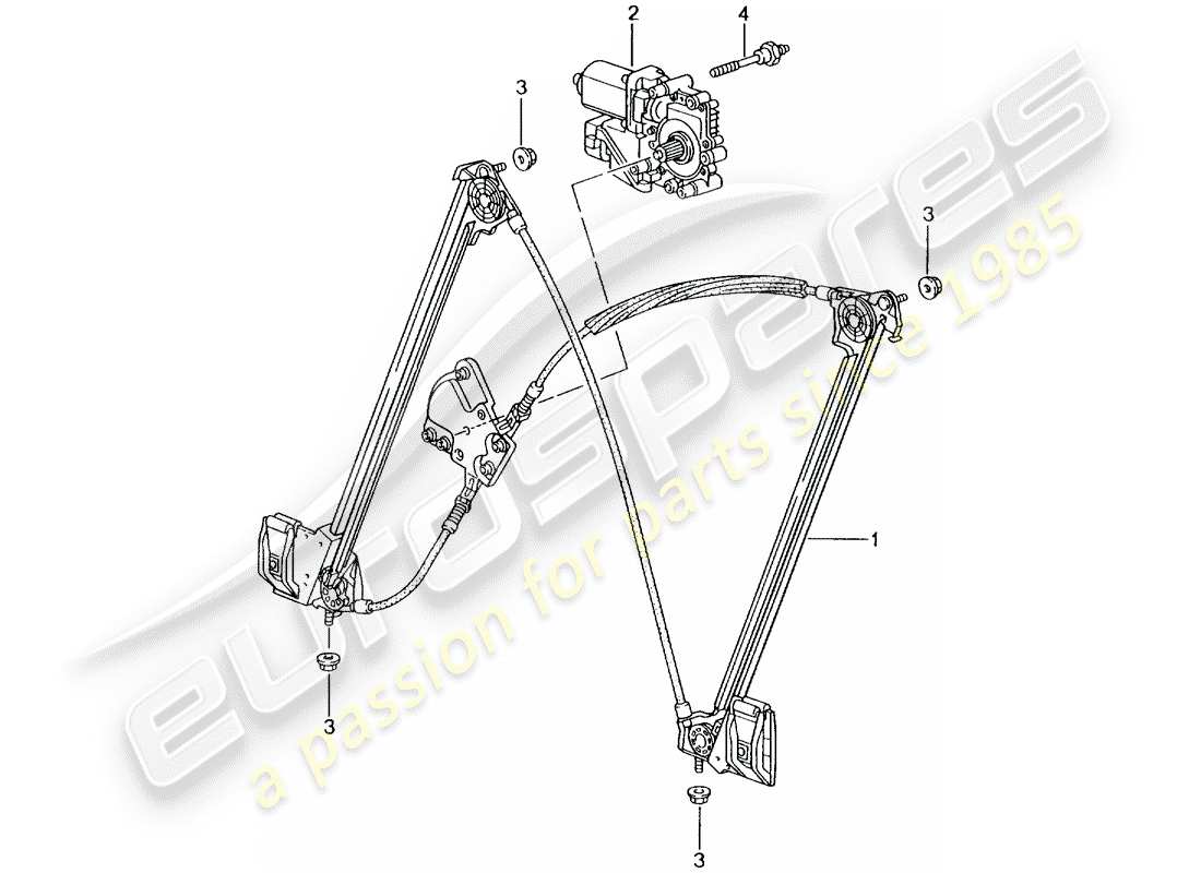 porsche 2002 (996 gt3) regolatore della finestra diagramma delle parti