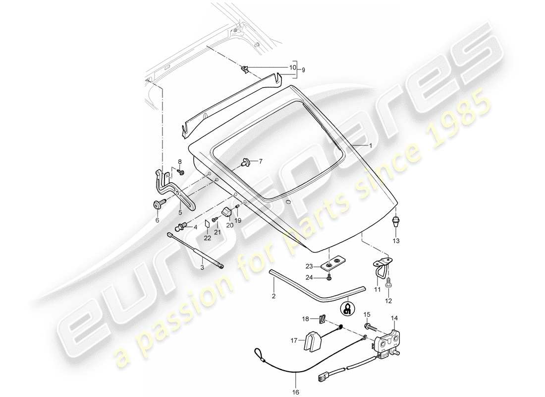 porsche 2007 (987 cayman) copertina diagramma delle parti