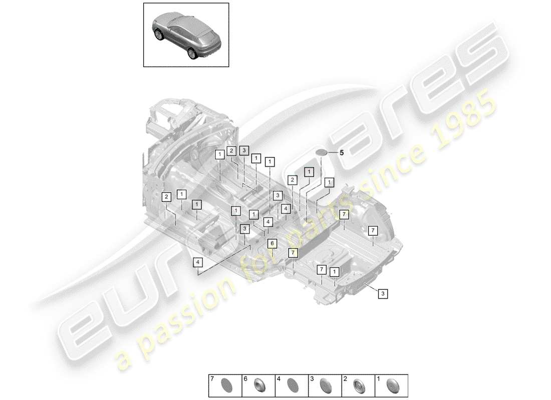 porsche 2019 (macan) tappo diagramma delle parti