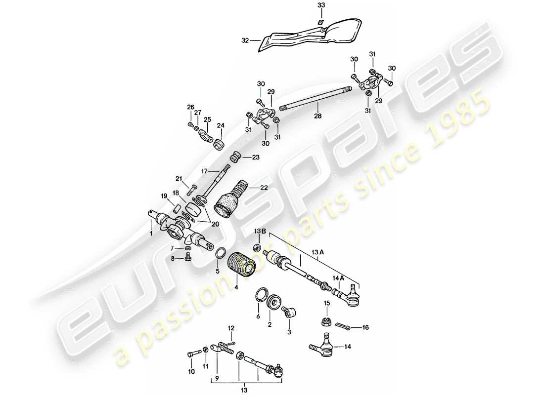 porsche 1983 (911) sterzo - accessori diagramma delle parti