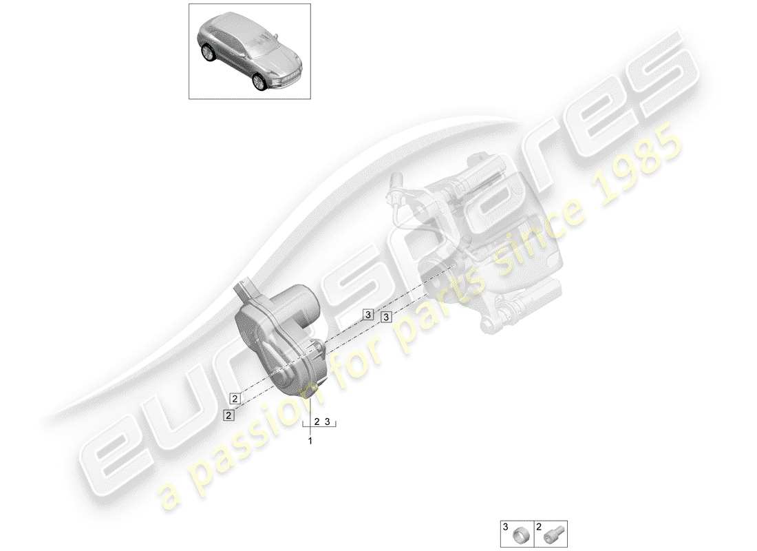 porsche 2019 (macan) freno di stazionamento diagramma delle parti