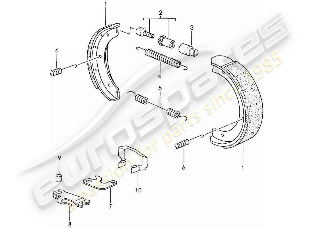 porsche 1997 (986 boxster) diagramma delle parti del freno a mano