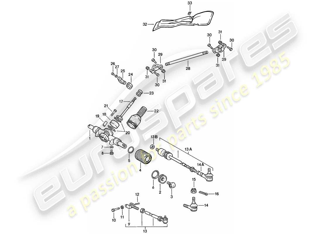 porsche 1984 (911) parti dello sterzo diagramma delle parti
