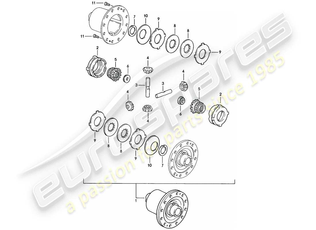 porsche 1983 (928) cambio automatico - differenziale a slittamento limitato - d - mj 1983>> - mj 1983 schema delle parti