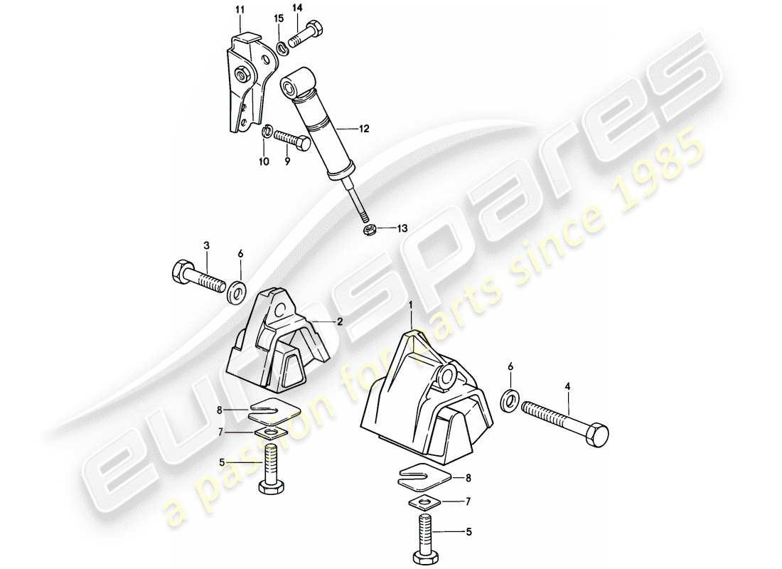 porsche 1982 (928) sospensioni trasmissione - cambio manuale diagramma delle parti
