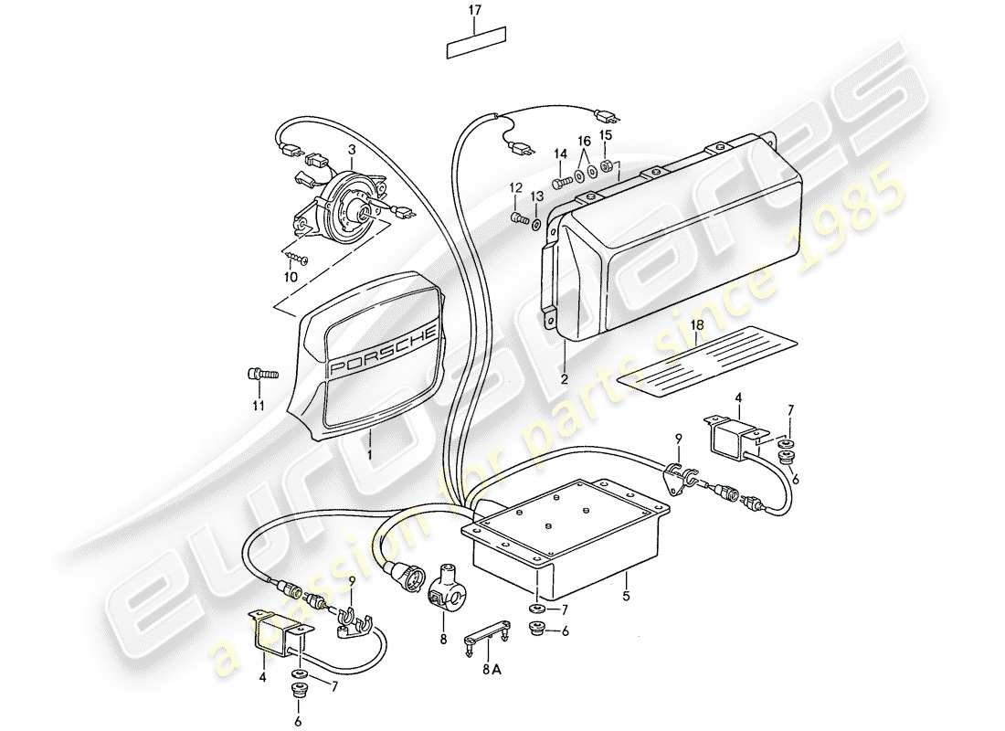 porsche 1991 (944) airbag - per diagramma delle parti