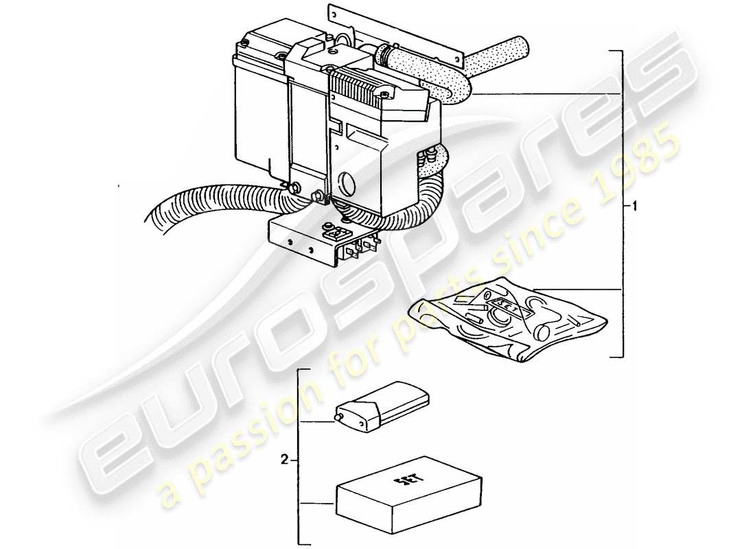 porsche tequipment catalogue (1991) riscaldamento opzionale schema delle parti