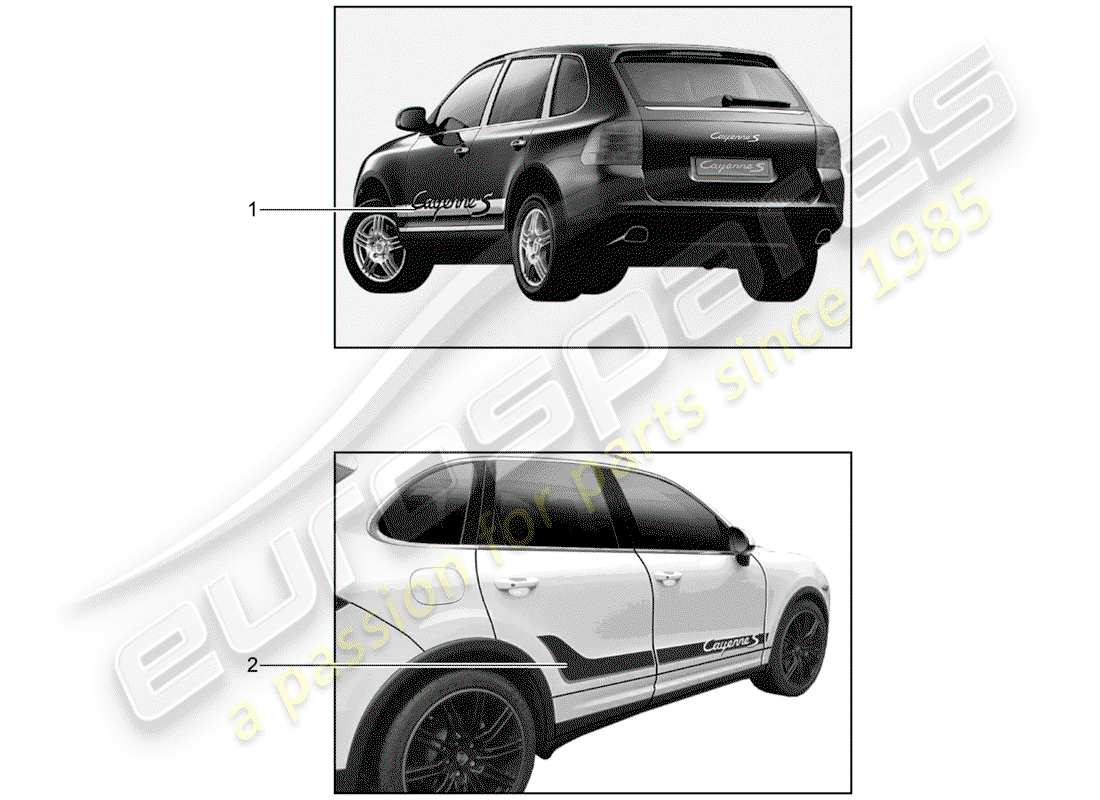 porsche 2013 (tequipment cayenne) diagramma delle parti della foglia di rifinitura