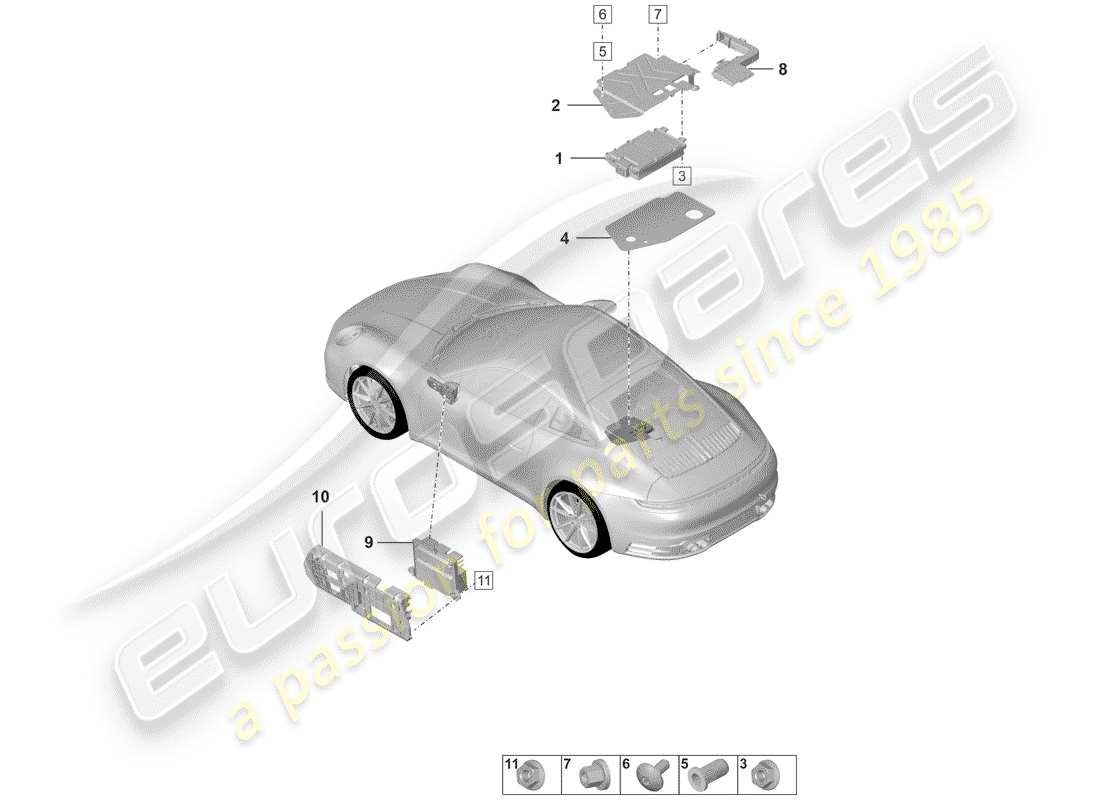 porsche 2019 (992-1) amplificatore diagramma delle parti
