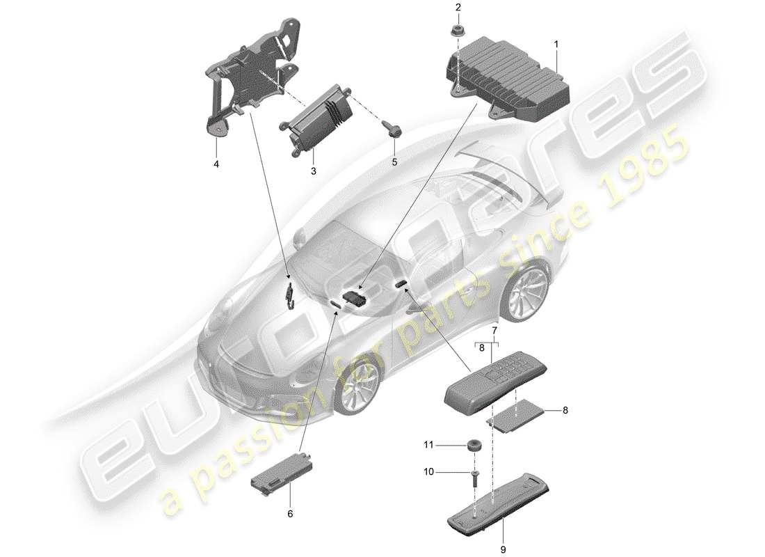 porsche 2020 (991-2 r/gt3/rs) amplificatore diagramma delle parti