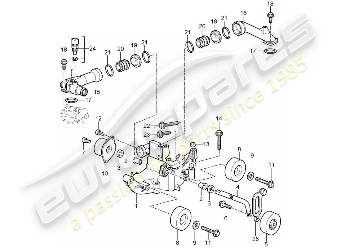 porsche 2011 (997-2 gt3) tendicinghia diagramma delle parti