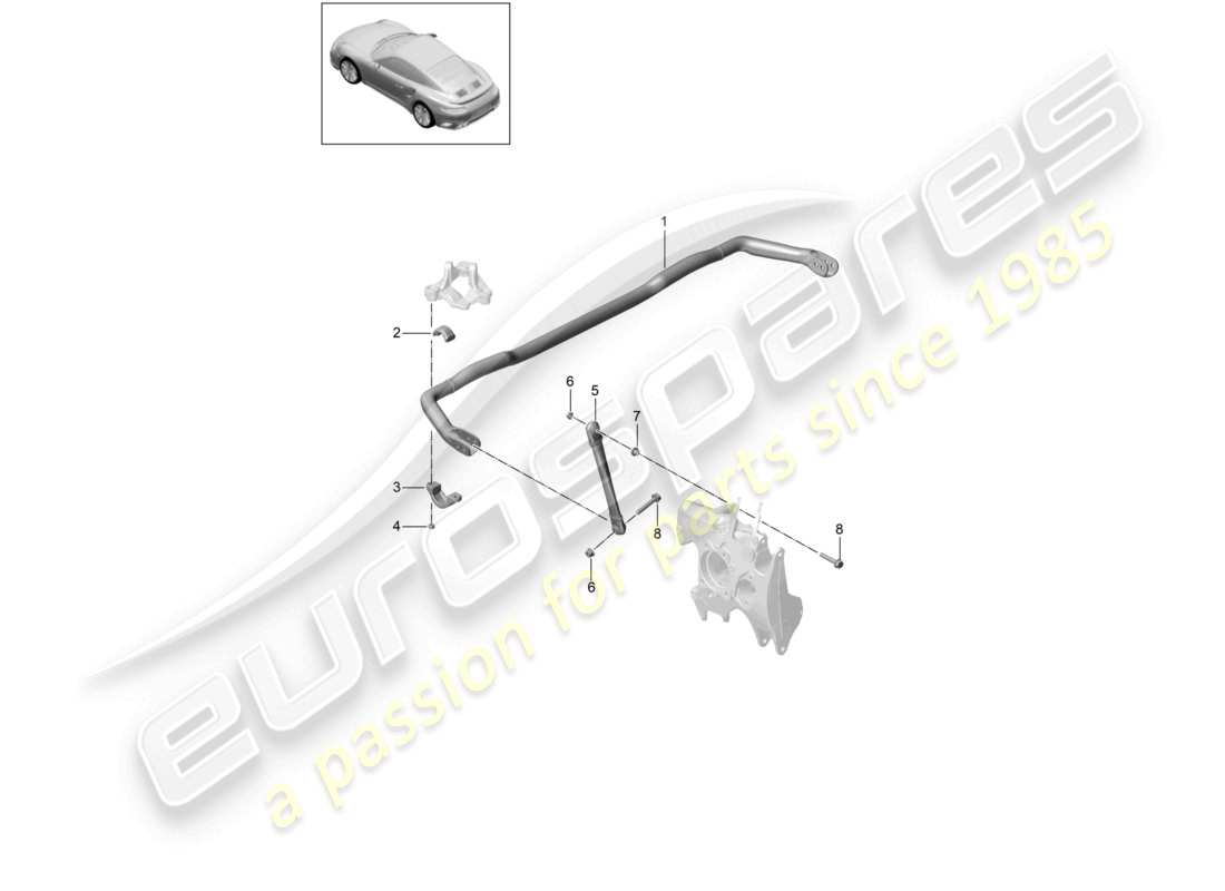 porsche 2017 (991-2 turbo) barra antirollio d - mj 2018>> diagramma delle parti