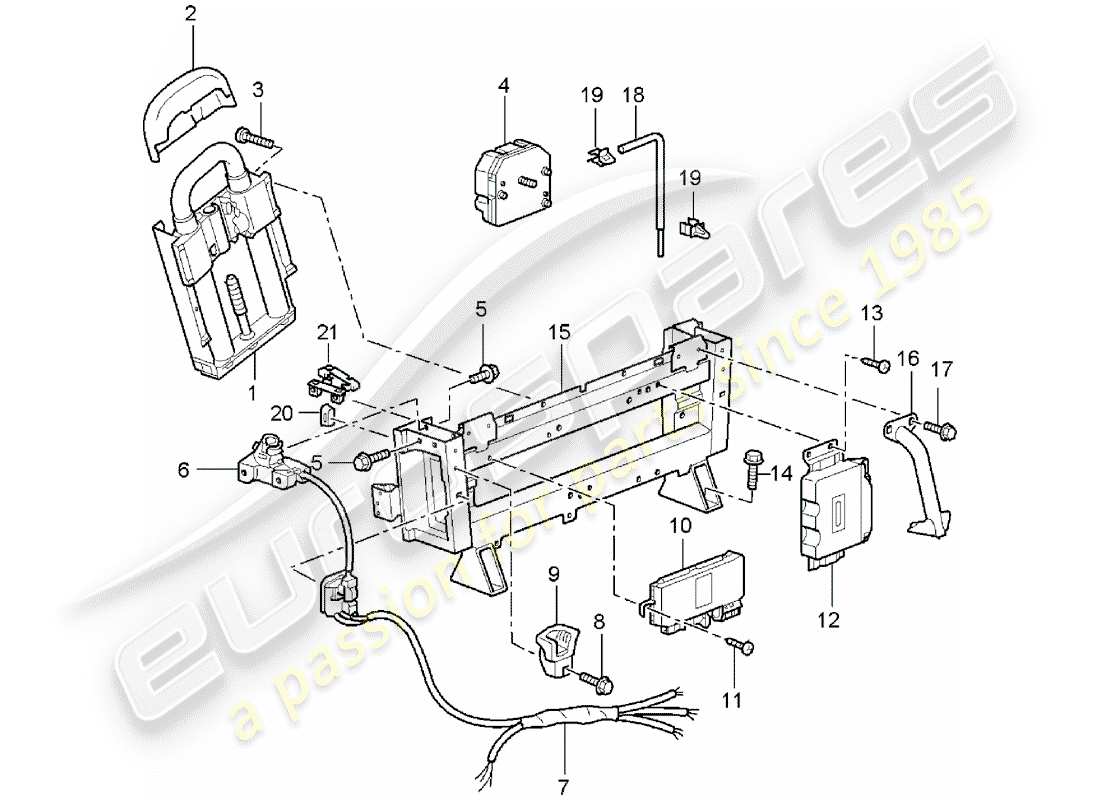 porsche 2003 (996 turbo / gt2) roll bar diagramma delle parti
