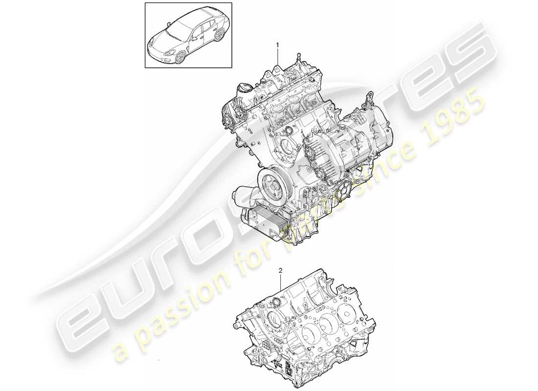 porsche 2012 (panamera 970) blocco lungo diagramma delle parti