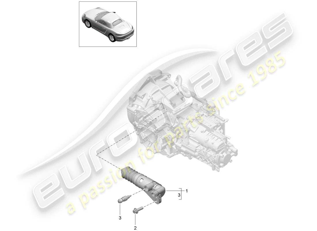 porsche 2017 (718 boxster) cilindro ricevitore della frizione diagramma delle parti