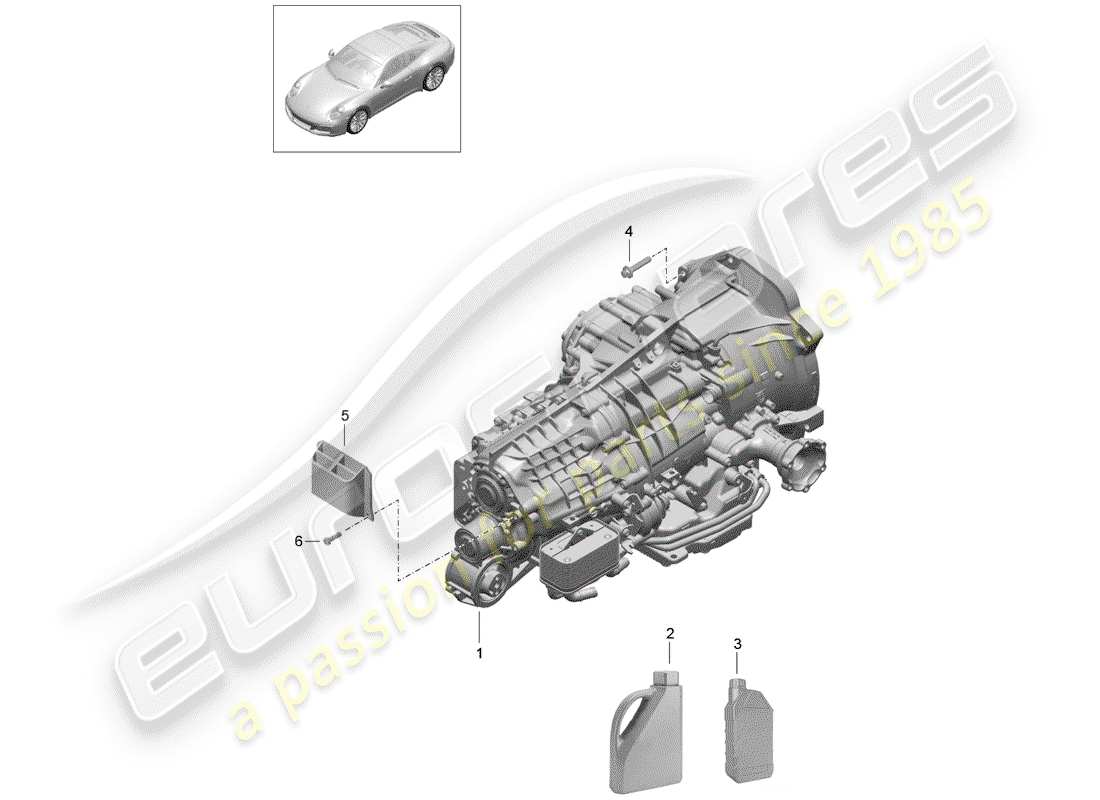 porsche 2017 (991-2) - pdk - diagramma delle parti