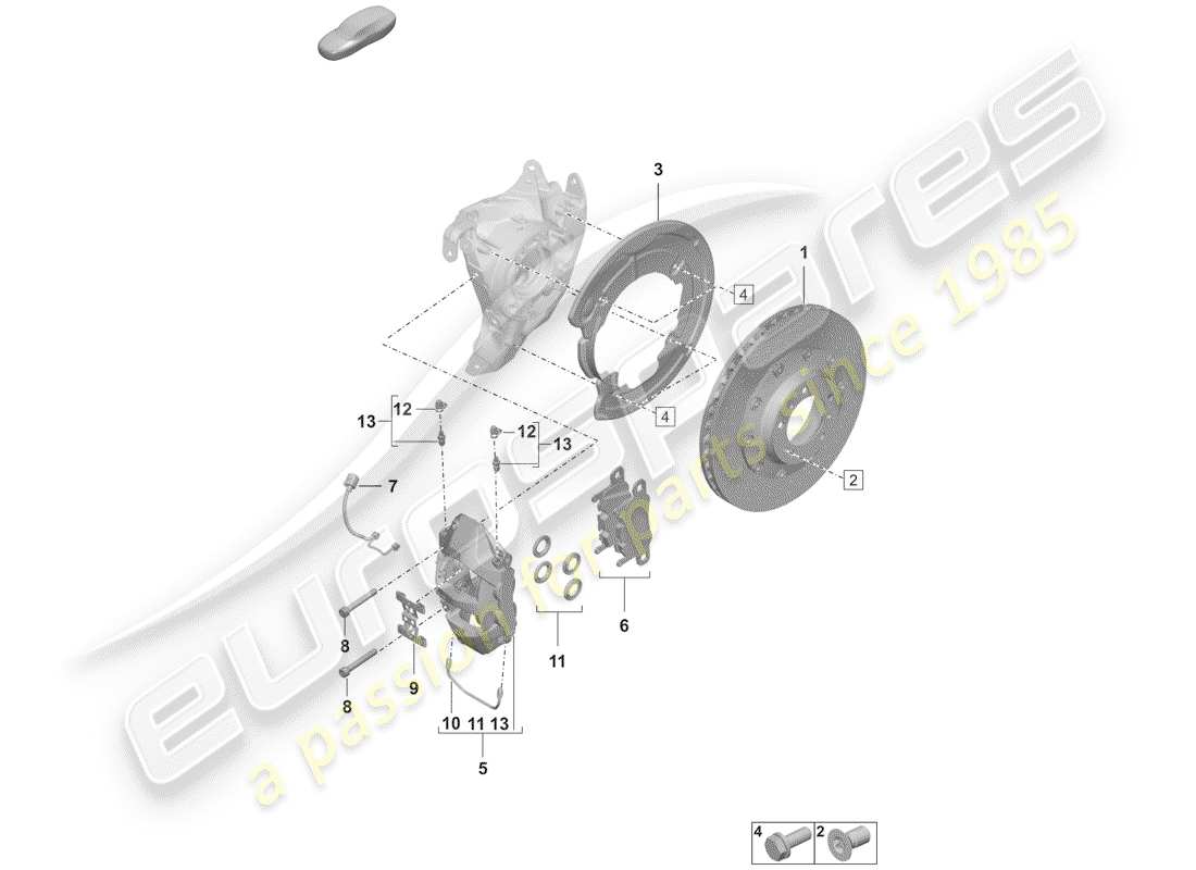 porsche 2019 (992-1) freni a disco diagramma delle parti