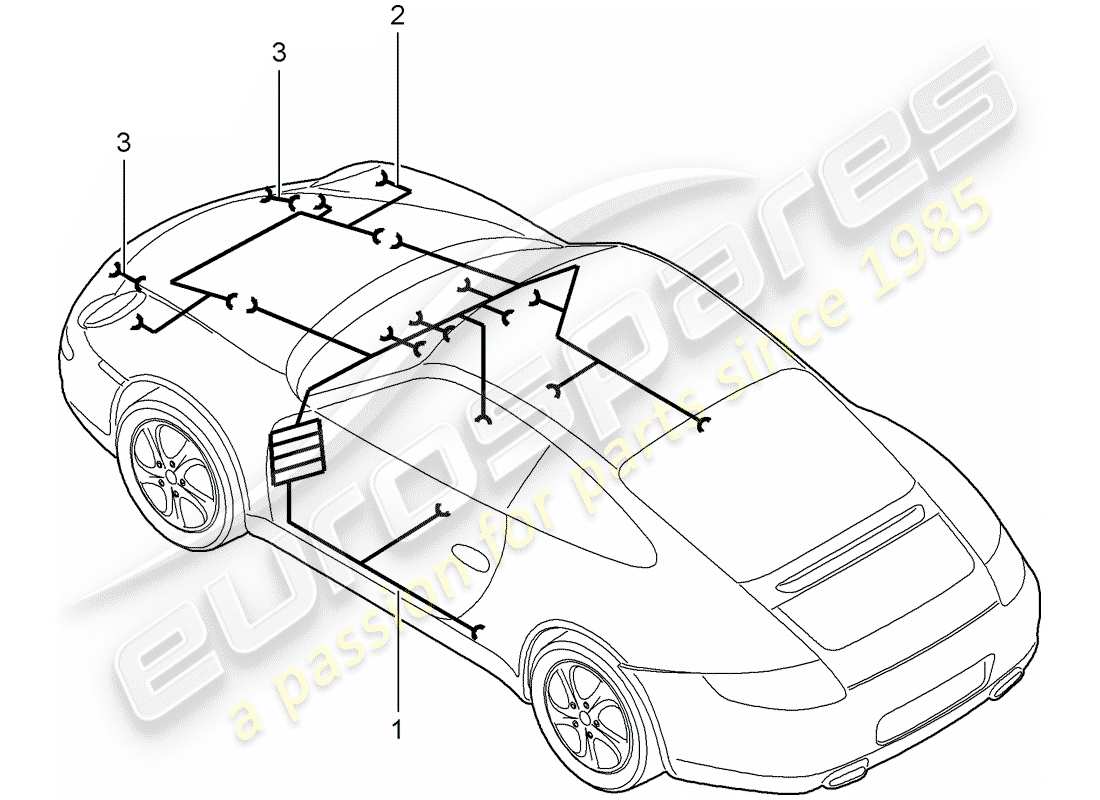 porsche 2011 (997-2) cablaggi diagramma delle parti