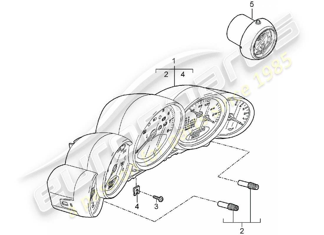 porsche 2007 (997-1) strumenti diagramma delle parti