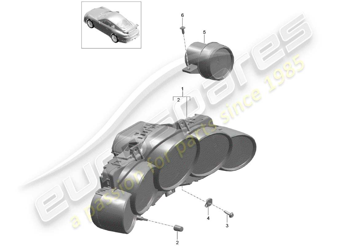 porsche 2014 (991-1 r/gt3/rs) strumentazione diagramma delle parti