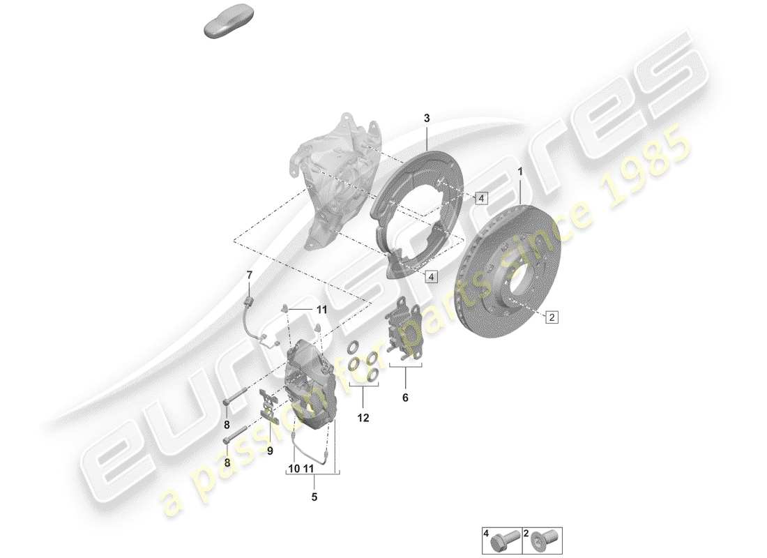 porsche 2020 (992-1) freni a disco diagramma delle parti