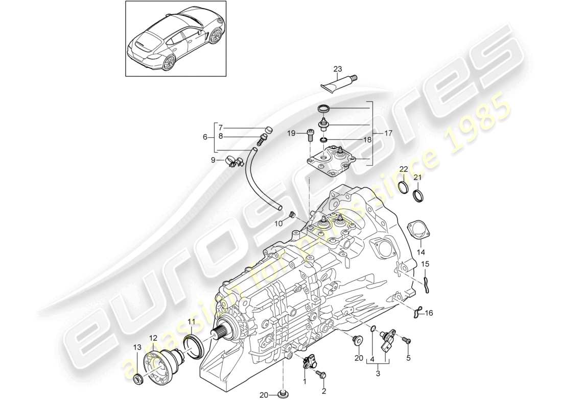 porsche 2010 (cayenne e1 9pa) cambio manuale parti singole diagramma delle parti