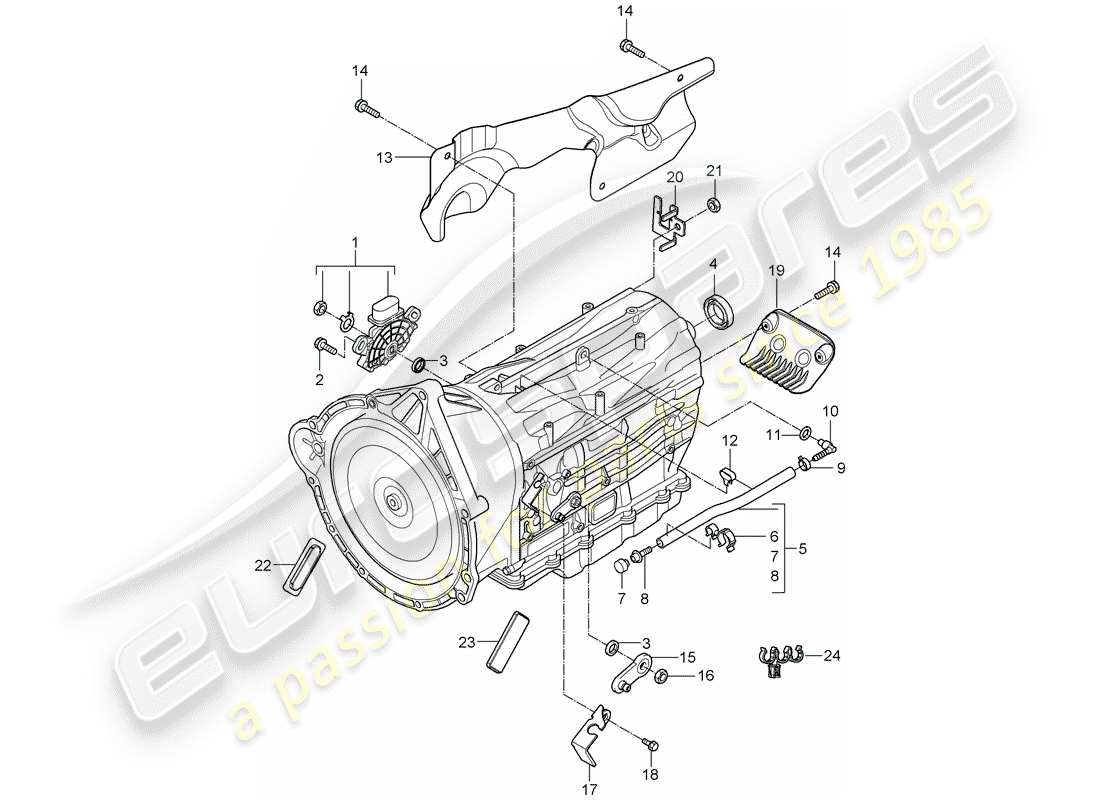 porsche 2010 (cayenne e1 9pa) tiptronic diagramma delle parti