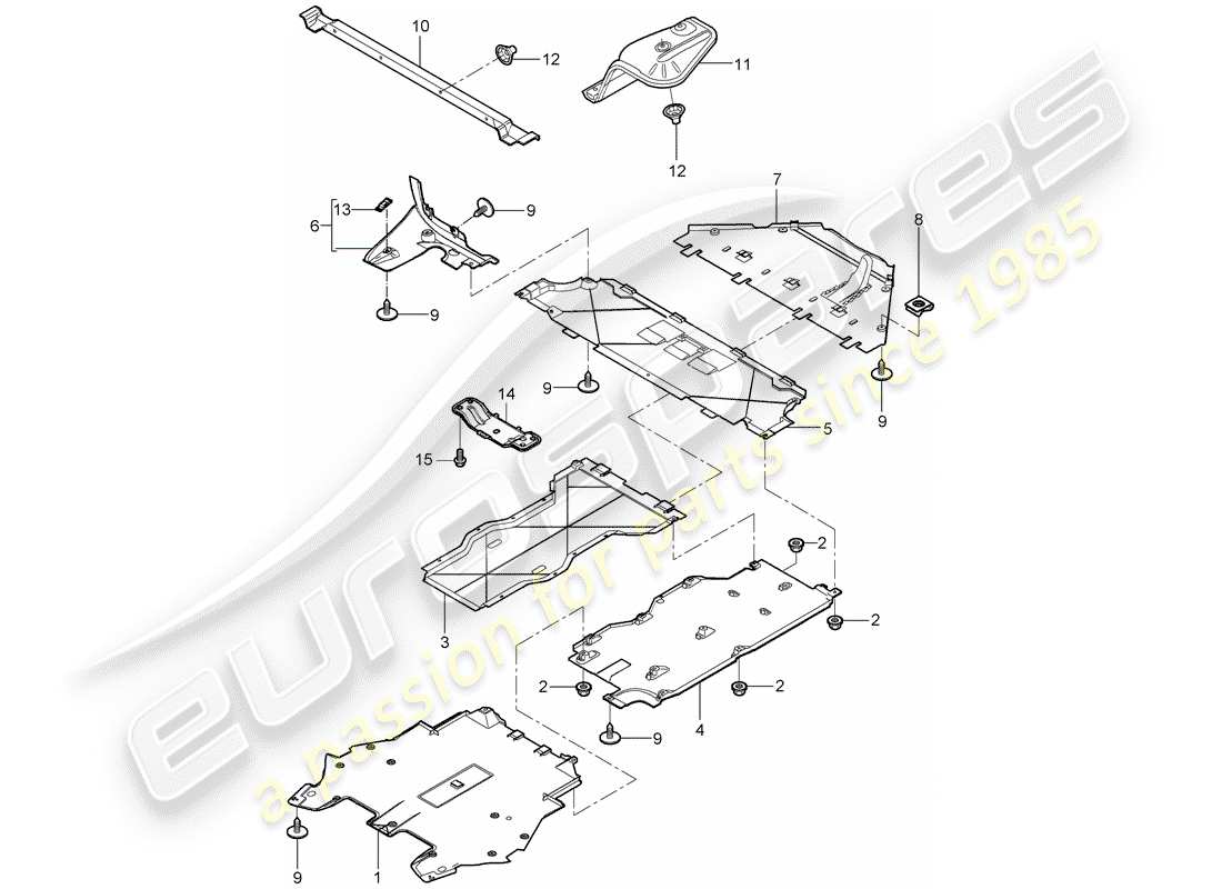 porsche 2007 (997-1) diagramma delle parti trims