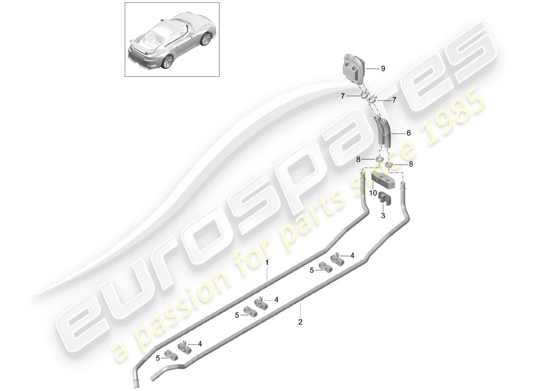 porsche 2020 (991-2 r/gt3/rs) stufa diagramma delle parti