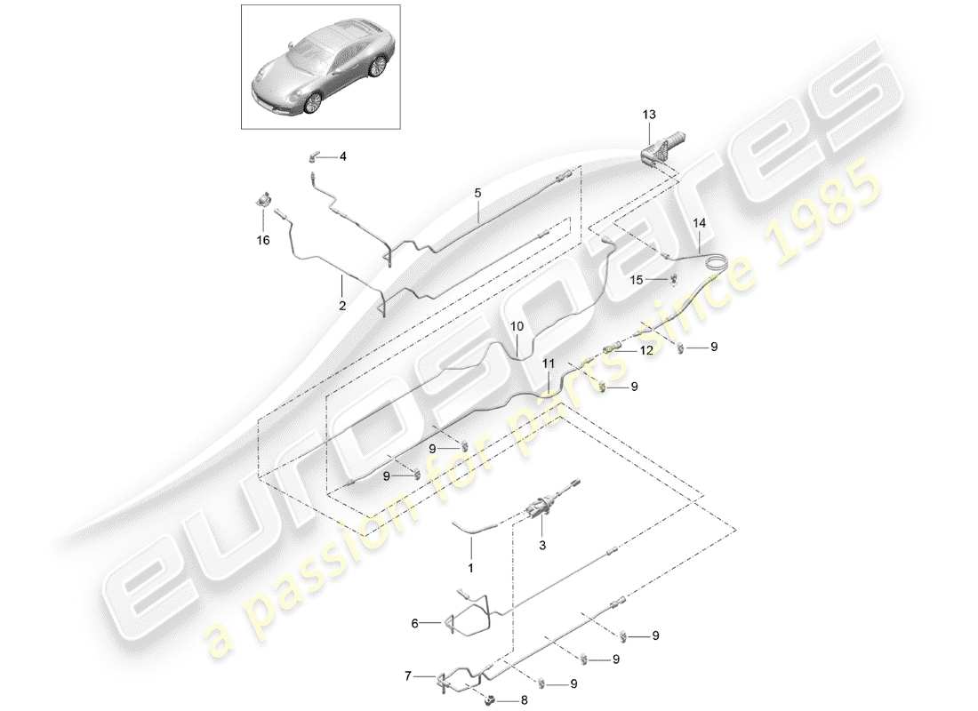 porsche 2020 (991-2) frizione idraulica diagramma delle parti