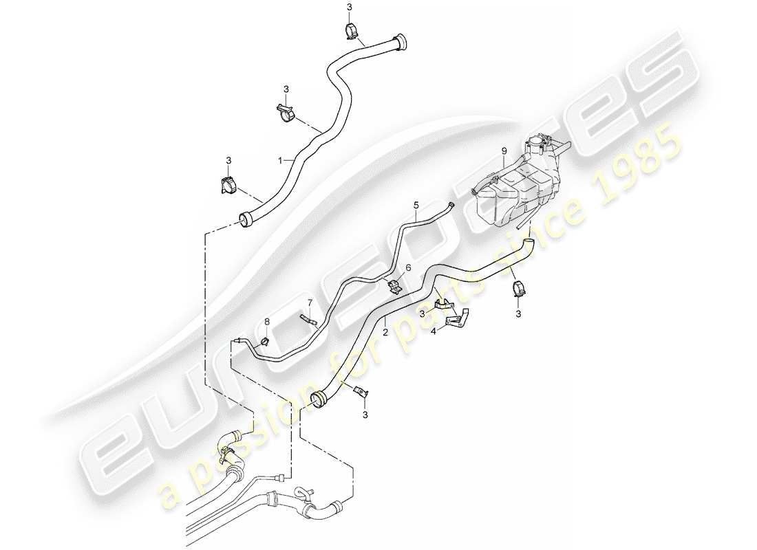 porsche 2007 (997-1) raffreddamento ad acqua 1 diagramma delle parti