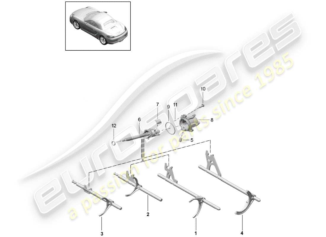 porsche 2016 (981 boxster) cambio manuale diagramma delle parti