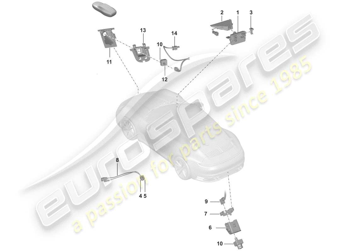 porsche 2019 (992-1) fotocamera frontale per diagramma delle parti