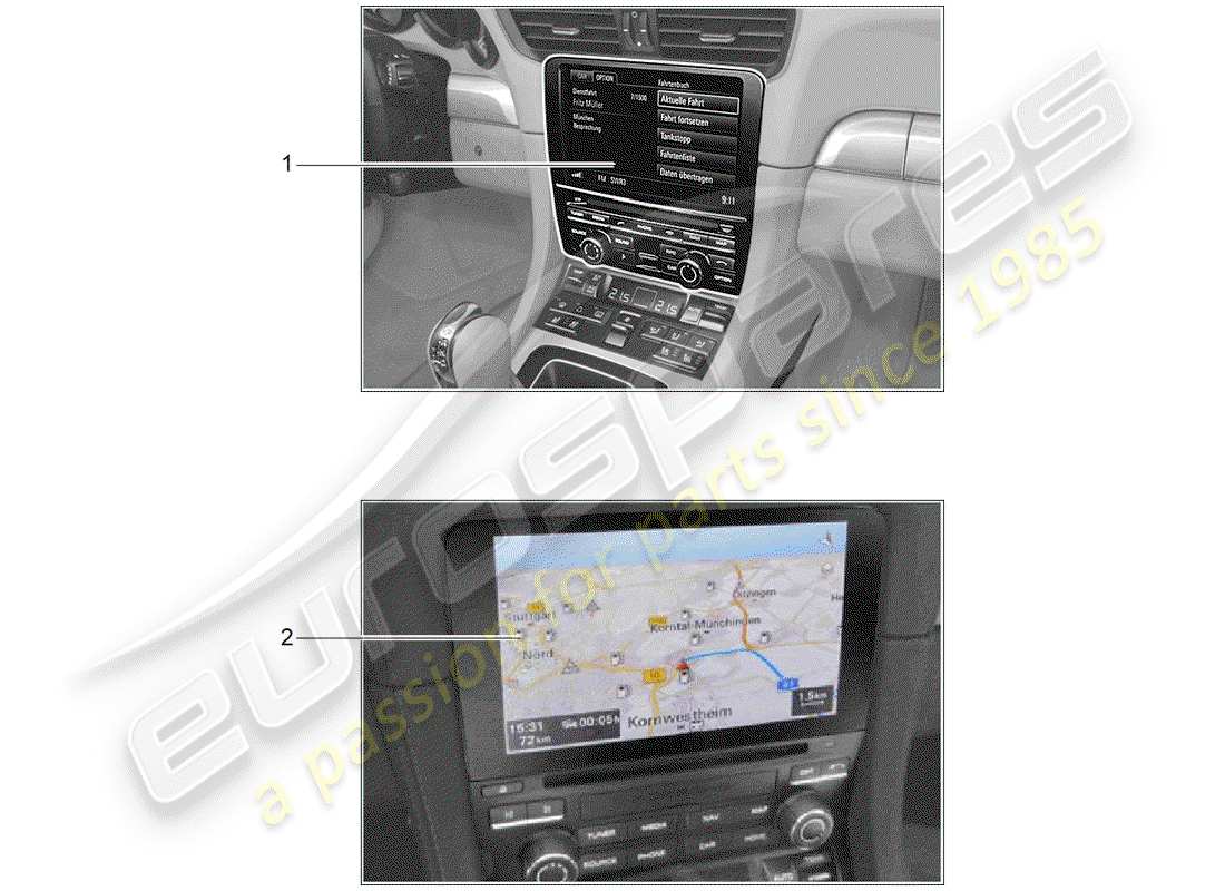 porsche 2012 (tequipment 98x/99x) sistema di navigazione diagramma delle parti
