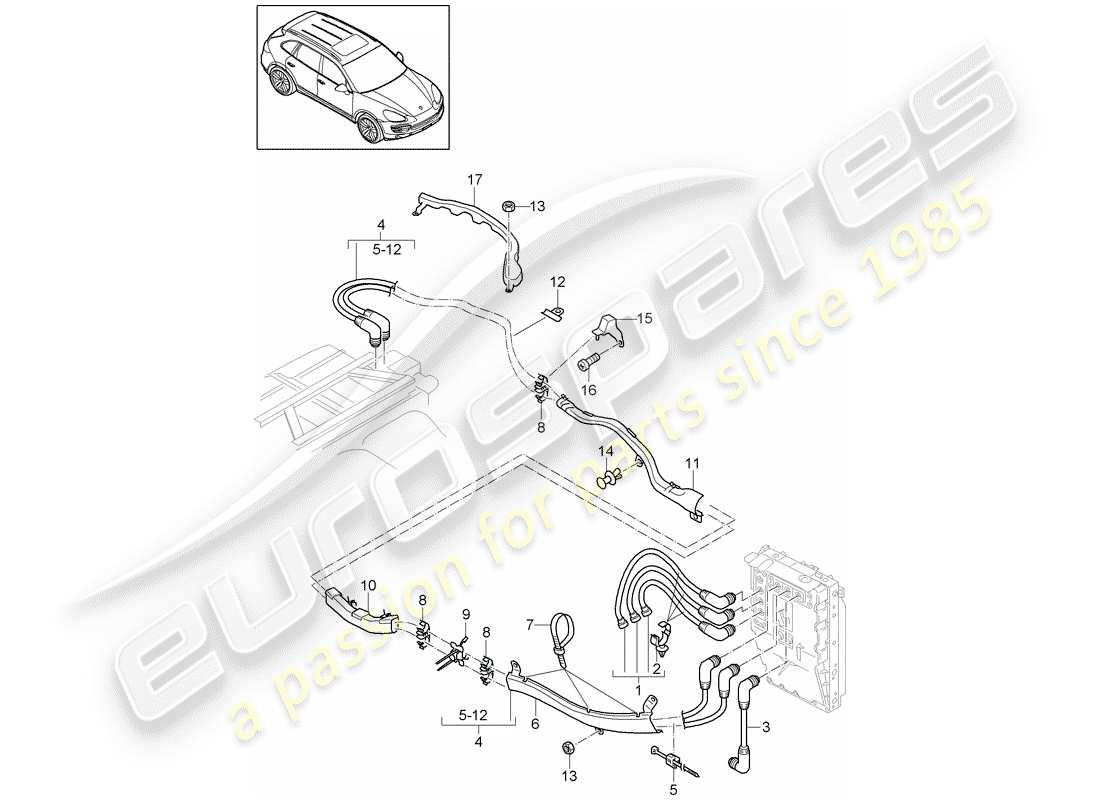 porsche 2013 (cayenne e2 92a) diagramma delle parti ibride