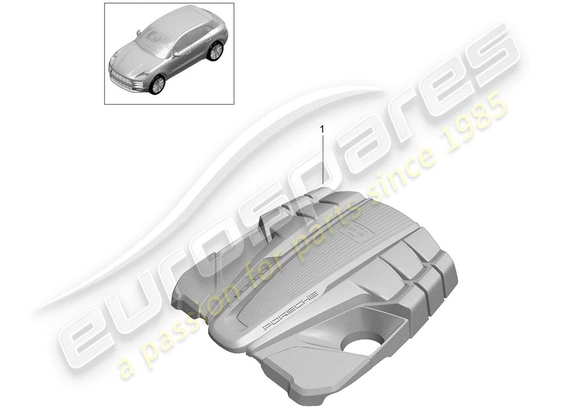 porsche 2019 (macan) copertura motore diagramma delle parti