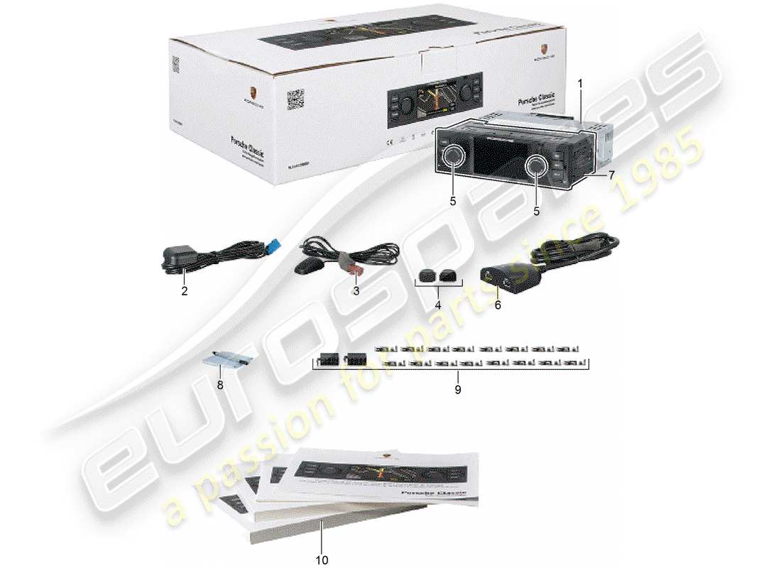 porsche 2012 (accessories) porsche classic - unità radio - sistema di navigazione schema delle parti