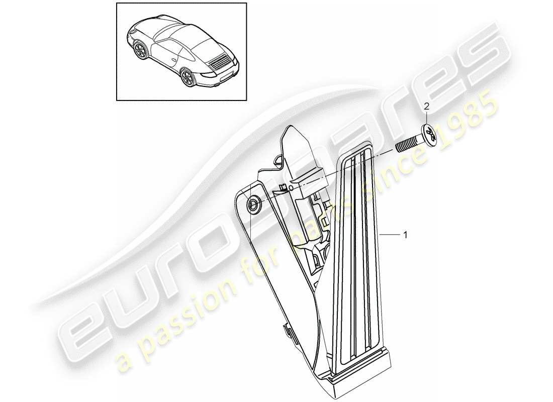 porsche 2011 (997-2) pedali diagramma delle parti