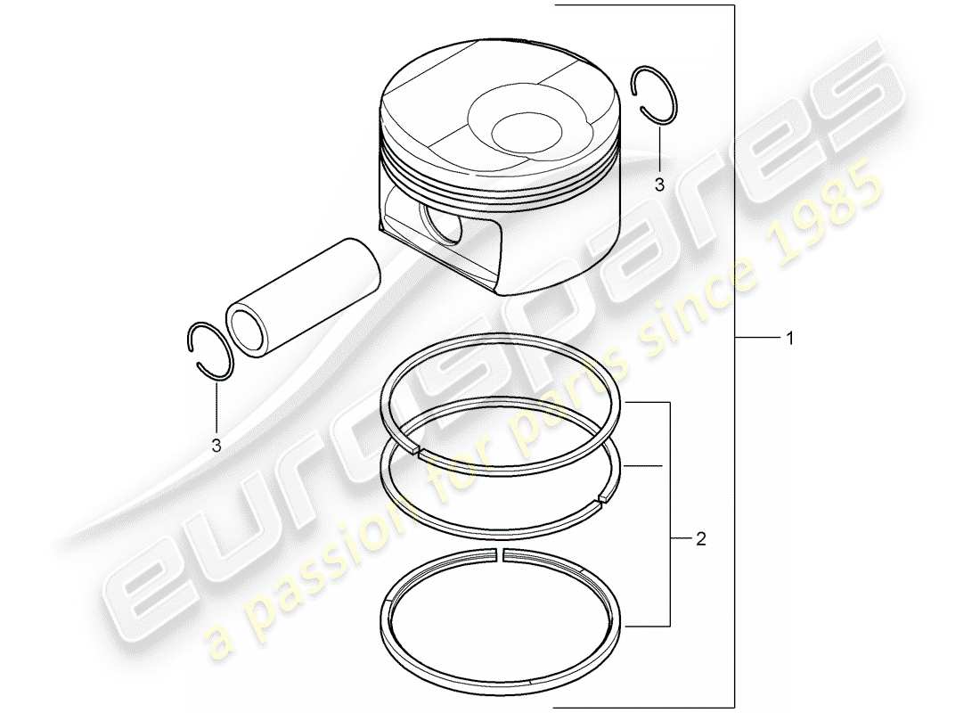 porsche 2008 (cayenne e1 9pa) pistone diagramma delle parti