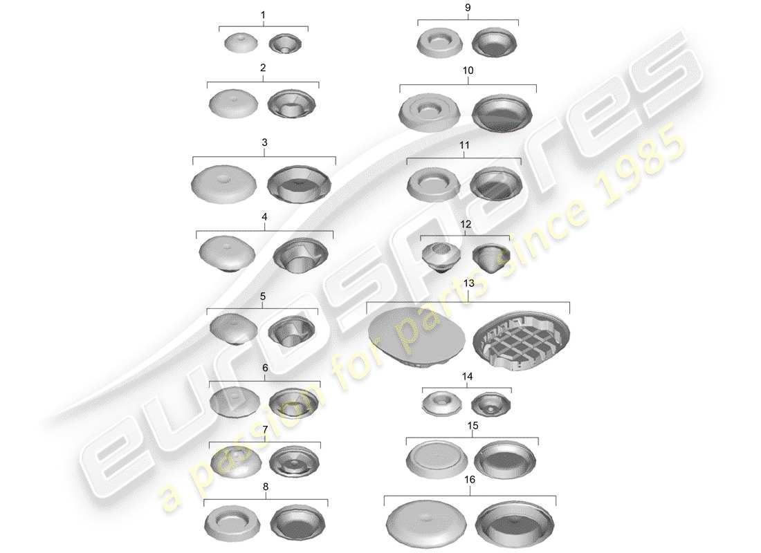 porsche 2016 (981 cayman) tappo diagramma delle parti