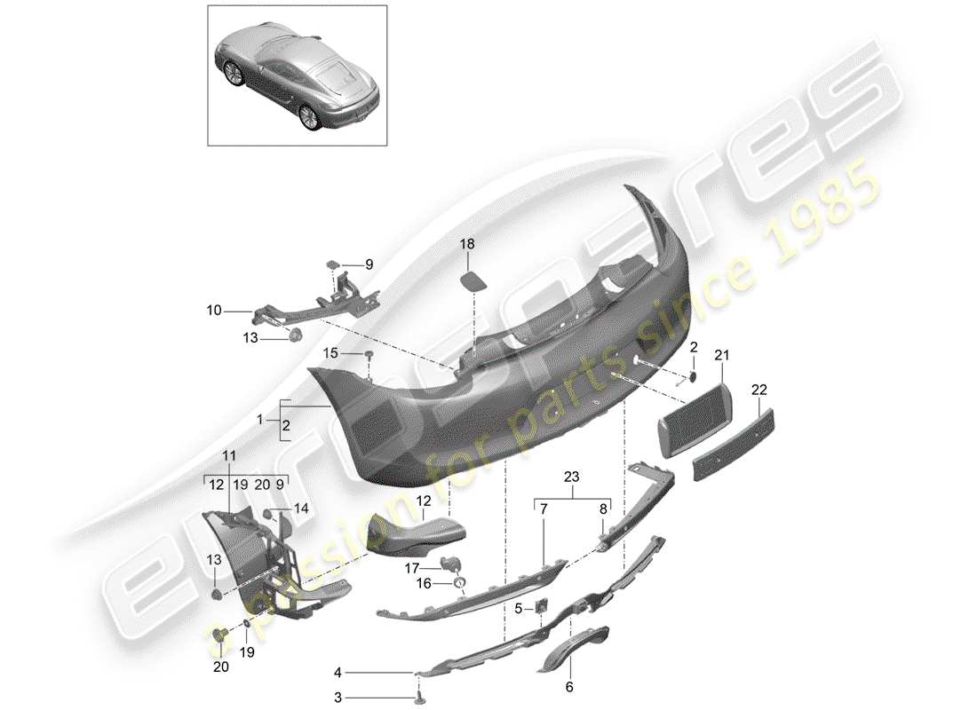 porsche 2016 (981 cayman) paraurti diagramma delle parti