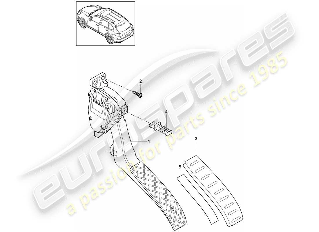 porsche 2014 (cayenne e2 92a) pedali schema delle parti